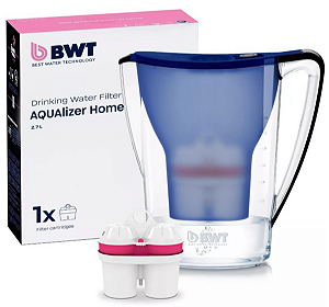 Jarra Purificadora BWT Aqualizer + 1 Refil Filtro de Magnésio Azul