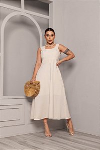 Vestido Linho Lara Nude