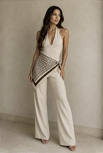 Lenço Estampado Nude