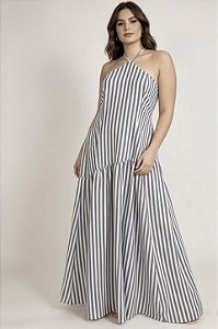 Vestido Longo Aura Listrado