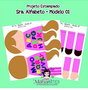 FELTRO ESTAMPADO SRA. ALFABETO - MENINA 01