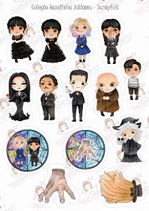 COLEÇÃO FELTRO ESTAMPADO - WANDINHA ADDAMS/ SCRAPFELT