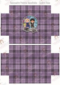 NECESSAIRE WANDINHA ADDAMS - XADREZ ROXO 01