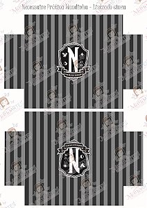 NECESSAIRE WANDINHA ADDAMS - LISTRADO CINZA