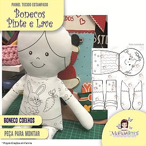 PAINEL DE TECIDO - BONECO COELHOS