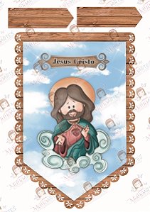 FLÂMULA DE FELTRO - JESUS CRISTO