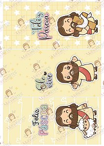 PORTA CHOCOLATE - PÁSCOA CRISTÃ - AMARELO