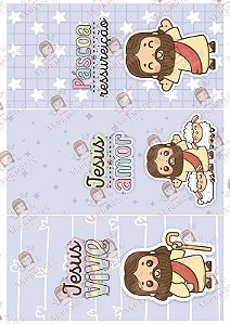 PORTA CHOCOLATE - PÁSCOA CRISTÃ - AZUL