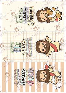 PORTA CHOCOLATE - PÁSCOA CRISTÃ - BEGE