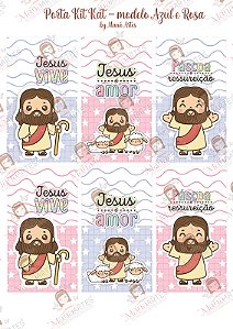 PORTA KITKAT - PÁSCOA CRISTÃ -AZUL E ROSA