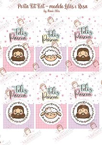 PORTA KITKAT - PÁSCOA CRISTÃ - LILÁS E ROSA