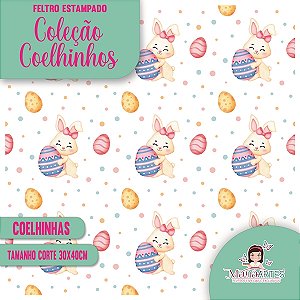COLEÇÃO FELTROS ESTAMPADOS - PÁSCOA/ COELHINHOS