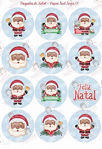 PINGENTES DE NATAL - PAPAI NOEL NEGRO 01