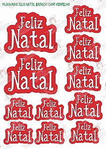 FELTRO ESTAMPADO - PLAQUINHAS DE FELIZ NATAL 02