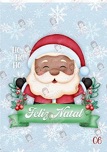 FELTRO ESTAMPADO - PAPAI NOEL NEGRO 06