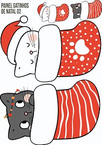 PAINEL ESTAMPADO - GATINHOS DE NATAL  02