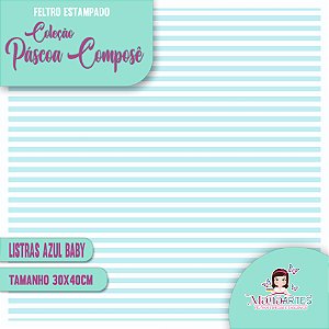 COLEÇÃO FELTROS ESTAMPADOS - PÁSCOA COMPOSÊ/ AZUL BABY