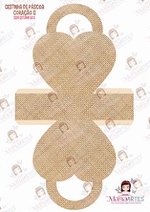 CESTINHA DE PÁSCOA CORAÇÃO G - SEM ESTAMPA