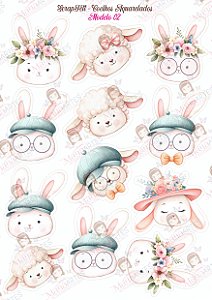 SCRAPFELT COELHOS AQUARELADOS - MODELO 02