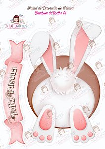 PAINEL ESTAMPADO DECORAÇÃO DE PÁSCOA - BUMBUM DE COELHO 01