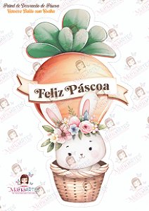 SCRAPFELT DECORAÇÃO DE PÁSCOA - CENOURA BALÃO COM COELHA