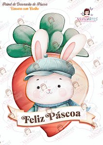 SCRAPFELT DECORAÇÃO DE PÁSCOA - CENOURA COM COELHO