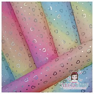 FELTRO ESPECIAL - CORAÇÕES HOLOGRAFICOS CANDY COLORS