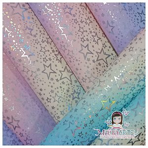 FELTRO ESPECIAL - ESTRELINHAS HOLOGRAFICAS