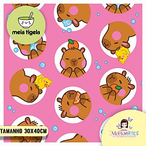 FELTRO CAPIVARA BUBBLE - ROSA CANDY