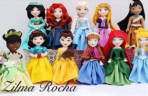 Bonecas Ana e Elsa Frozen feltro