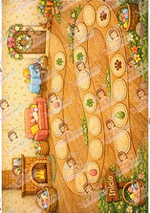 JOGO DE PÁSCOA - TABULEIRO CASA ACONCHEGO DO COELHO