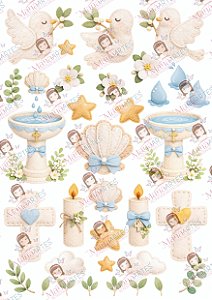 COLEÇÃO BATISMO ACONCHEGO - AZUL