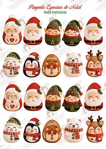 Painel Feltro Estampado Pingentes Especiais de Natal Tradicional