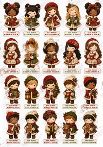 Painel de Feltro Estampado Natal Premium – Meninas e Crianças