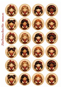 Painel de Feltro Estampado Natal Premium – Meninas Love