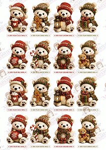 Painel de Feltro Estampado Natal Premium – Urso Polar Natalino