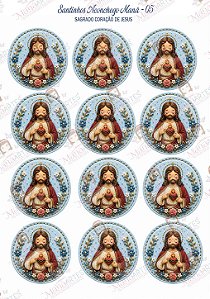 Painel de Feltro Estampado Aconchego de Fé – Sagrado Coração de Jesus