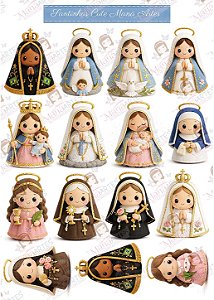 Painel de Feltro Estampado Aconchego de Fé – Santinhas Cute Maná