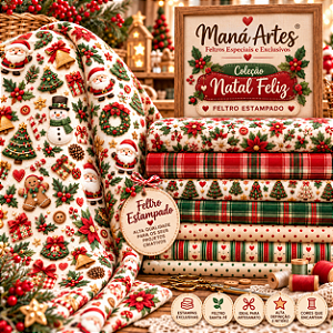 Feltro Estampado Coleção Natal Feliz – Maná Artes