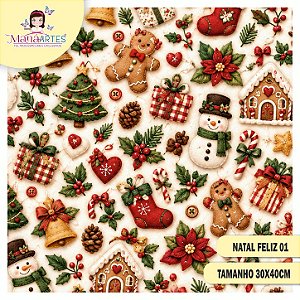 Feltro Estampado Coleção Natal Feliz – Maná Artes