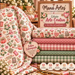 Coleção Arte Criativa – Feltros Estampados para Costura Criativa e Artesanato