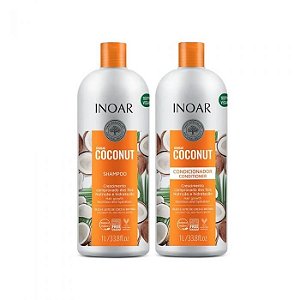 Kit Inoar Bombar Coconut Shampoo 1l + Condicionador 1l