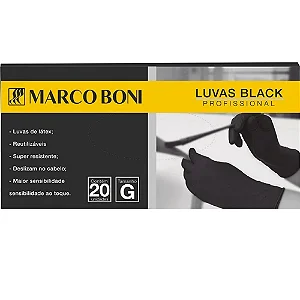 Luva Marco Boni Black G com 20 unidades