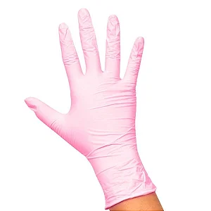 Luva Nitrilica Rosa Tam. G 12un Santa Clara Ref. 5082