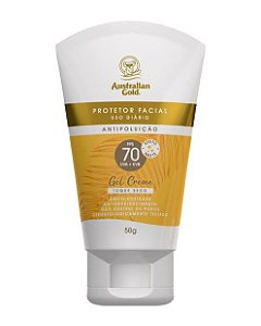 Australian Gold Gel Creme Protetor Solar Facial Antipuluição FPS70 50g