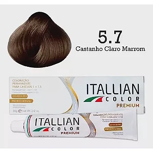 Coloração Color Premium Castanho Claro Marrom 5.7 60g Itallian