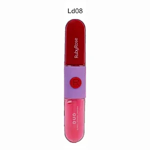 Batom Gloss Líquido Duo LD08 REF. HBF5698 Ruby Rose