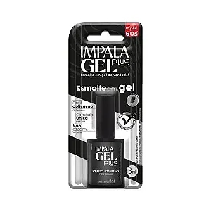 Esmalte Gel Plus Preto Intenso 8ML Impala