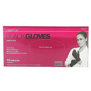 Luva preta Black Gloves Grande c/10un.