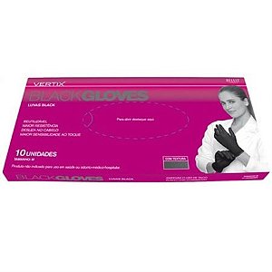 Luva preta Black Gloves Média c/10un.